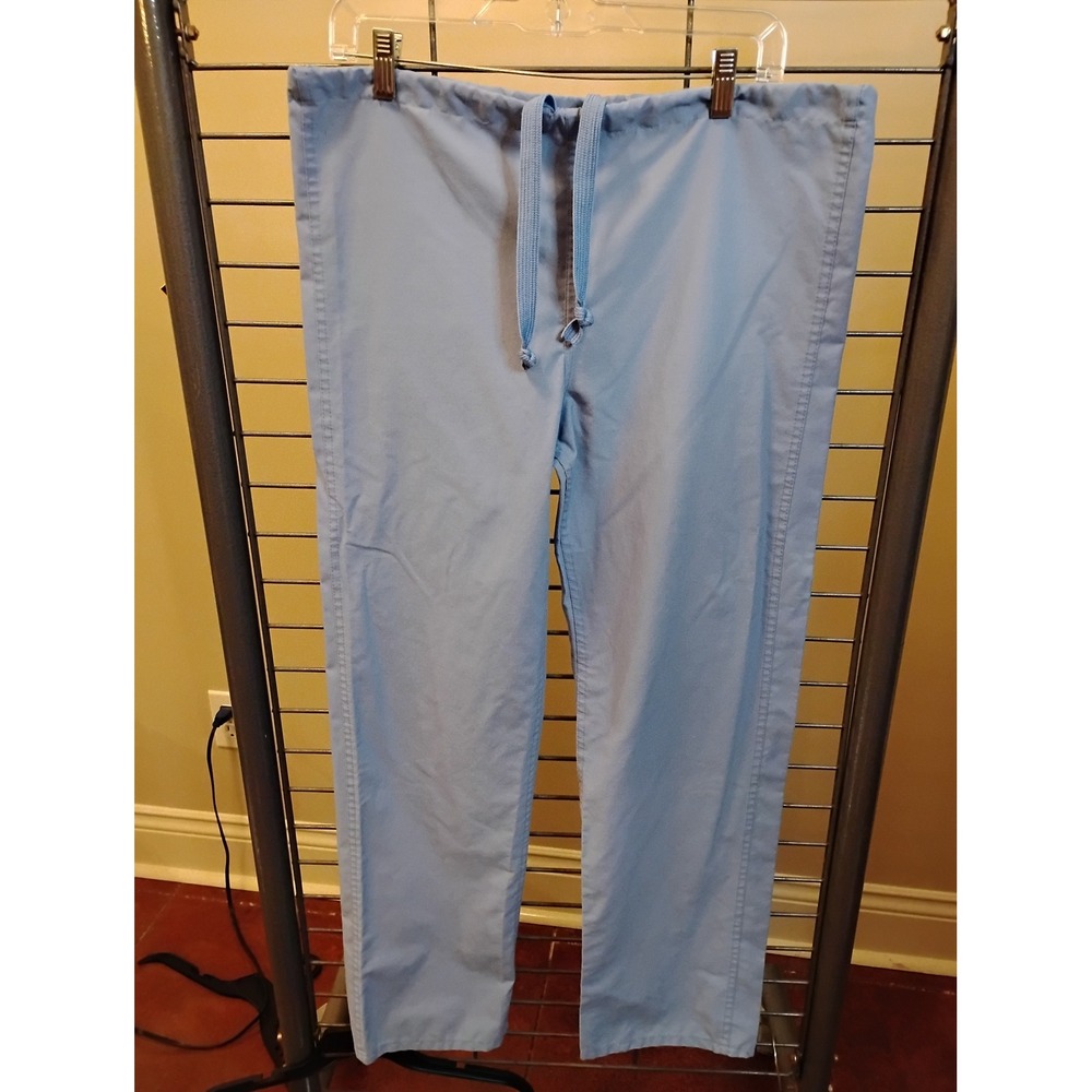 Medline Scrub Pants Small Light Blue Drawstring Waist Cotton Blend Unisex 29" In